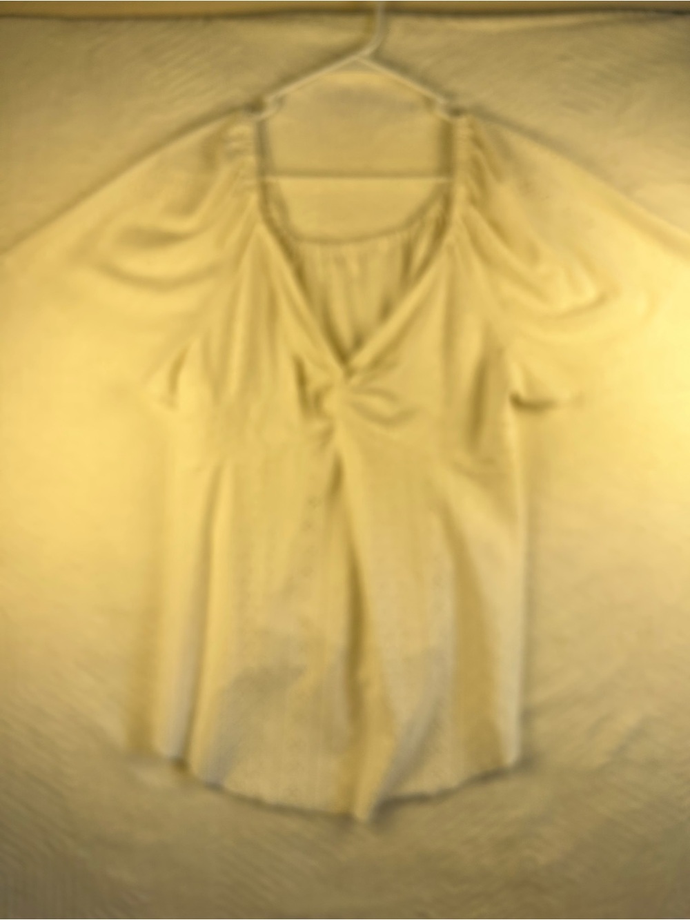 torrid Pale White Knot-Front Short Sleeve Top